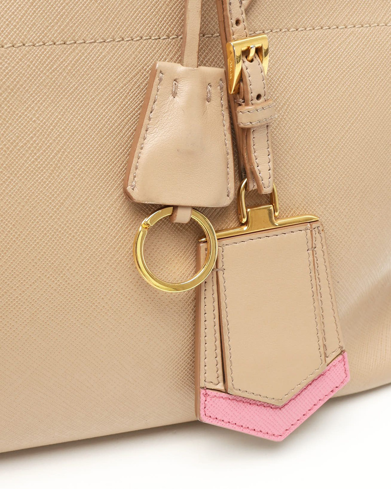 Prada Medium Saffiano Greca Paradigm Tote Bag