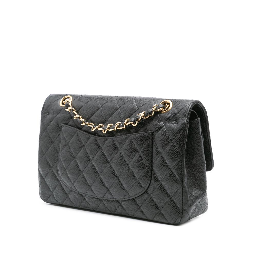 Chanel B Chanel Black Caviar Leather Leather Medium Classic Caviar Double Flap France