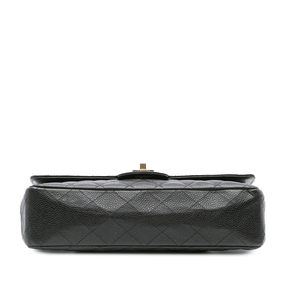 Chanel B Chanel Black Caviar Leather Leather Medium Classic Caviar Double Flap France