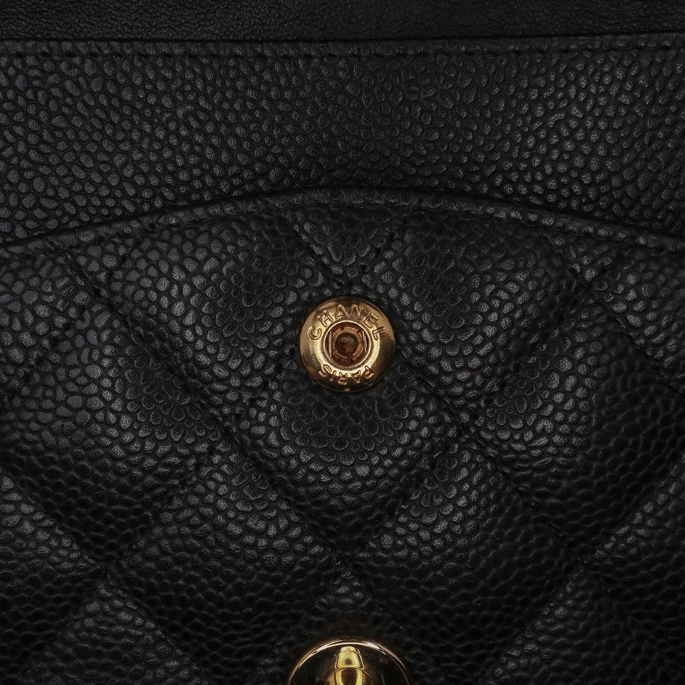 Chanel B Chanel Black Caviar Leather Leather Medium Classic Caviar Double Flap France
