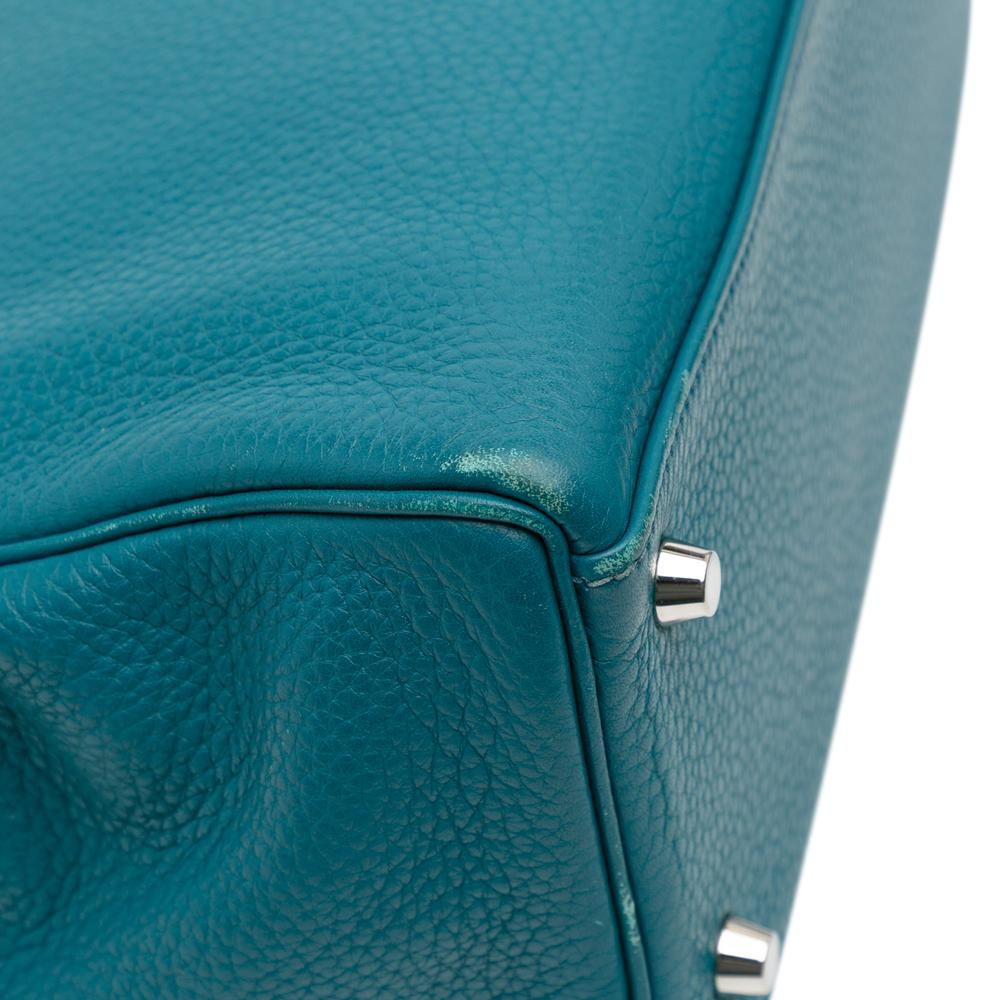 Hermès B Hermès Blue Turquoise Calf Leather Clemence Kelly II Retourne 32 France