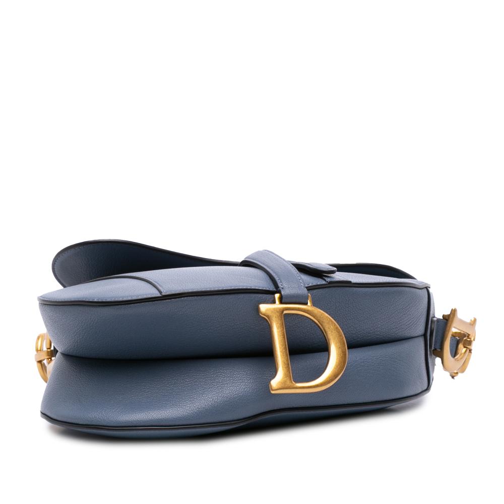 Christian Dior AB Dior Blue Goatskin Leather Saddle Bag Italy