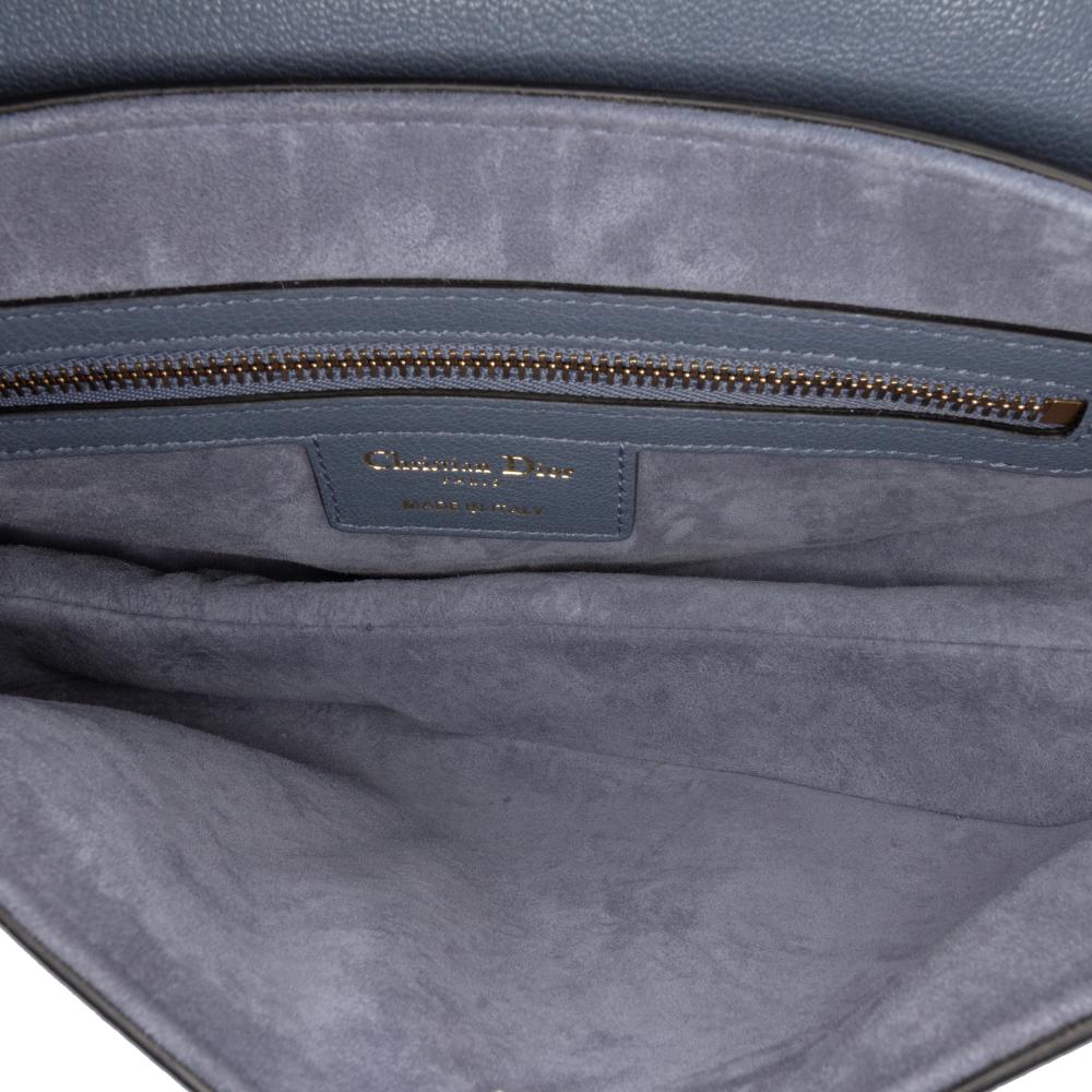 Christian Dior AB Dior Blue Goatskin Leather Saddle Bag Italy