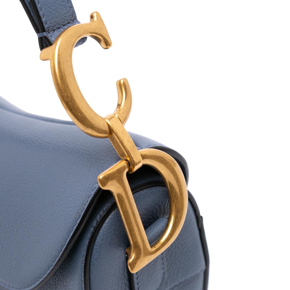 Christian Dior AB Dior Blue Goatskin Leather Saddle Bag Italy