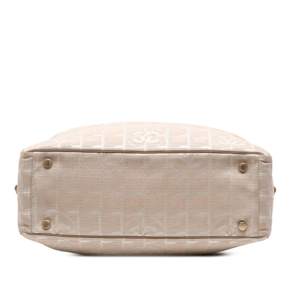 Chanel B Chanel Brown Beige Nylon Fabric New Travel Line Tote Italy