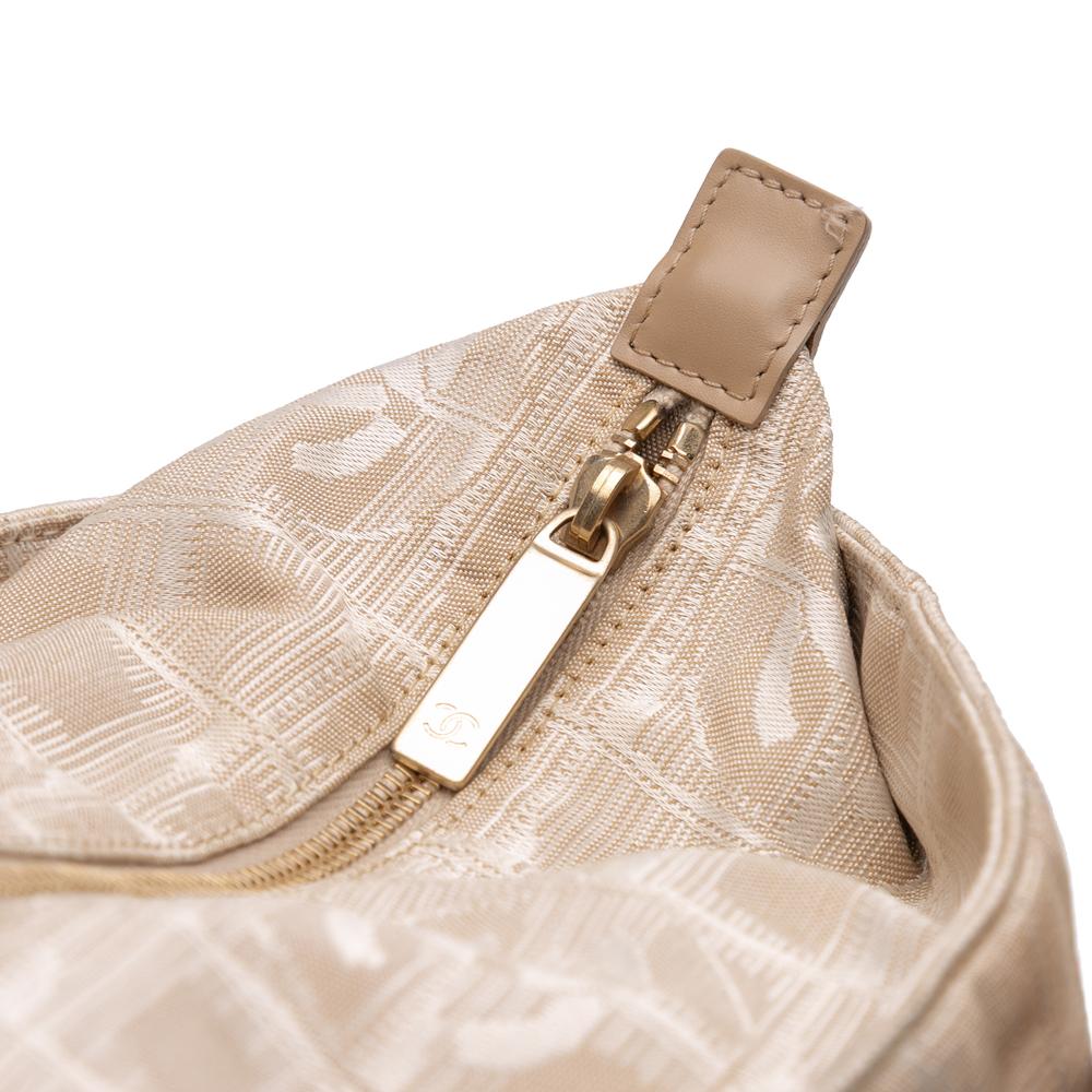 Chanel B Chanel Brown Beige Nylon Fabric New Travel Line Tote Italy