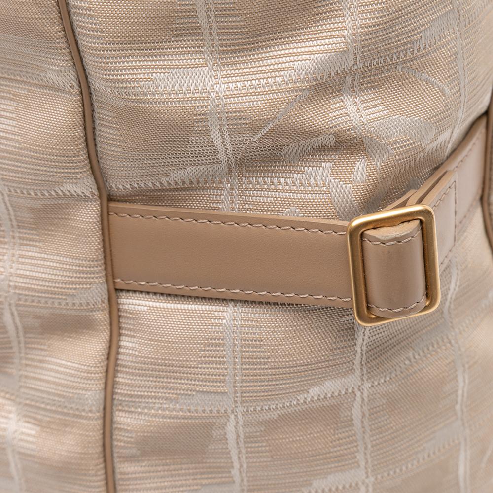 Chanel B Chanel Brown Beige Nylon Fabric New Travel Line Tote Italy