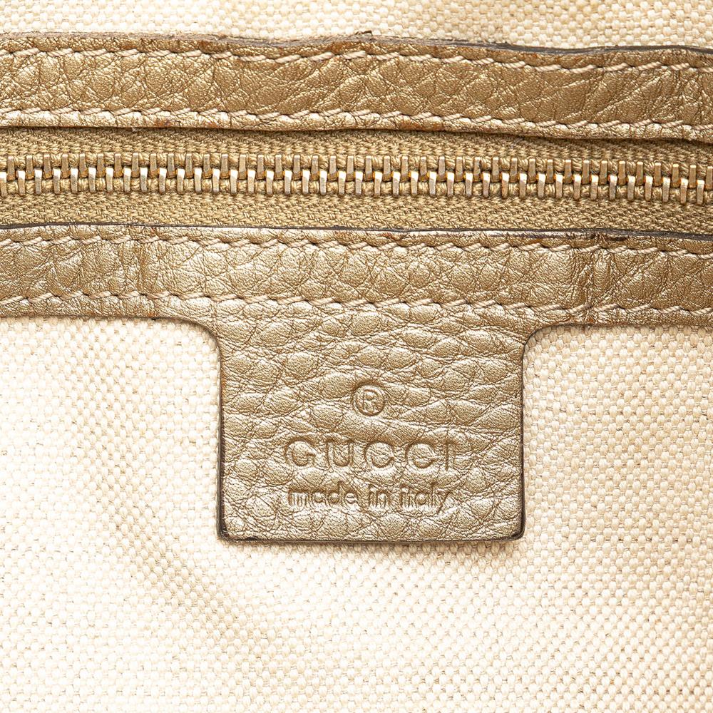 Gucci B Gucci Brown Beige Canvas Fabric GG Bella Convertible Tote Italy