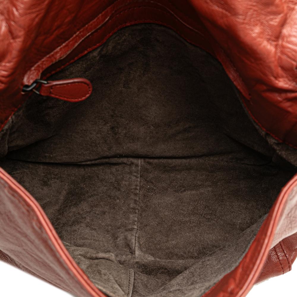 Bottega Veneta B Bottega Veneta Red Indian Red Nappa Leather Leather Intrecciato Trimmed Nappa Top Handle Bag Italy