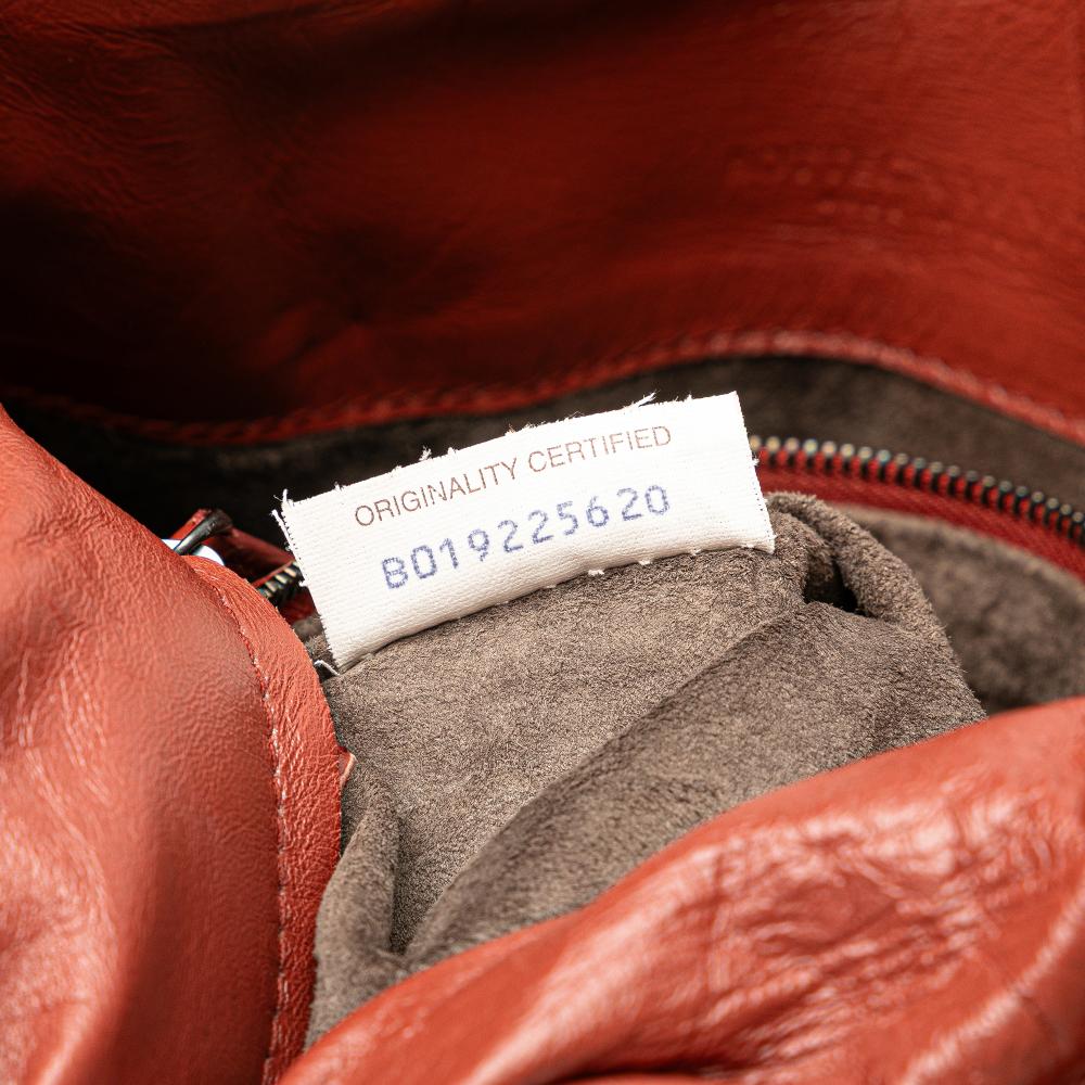 Bottega Veneta B Bottega Veneta Red Indian Red Nappa Leather Leather Intrecciato Trimmed Nappa Top Handle Bag Italy