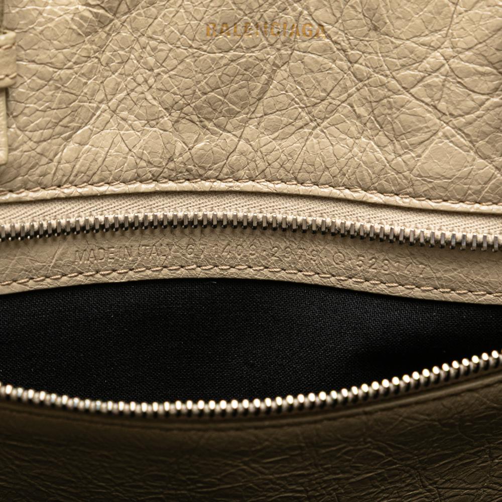 Balenciaga B Balenciaga Gray Light Gray Calf Leather Medium Woven skin Barbes East West Shopper Bag Italy