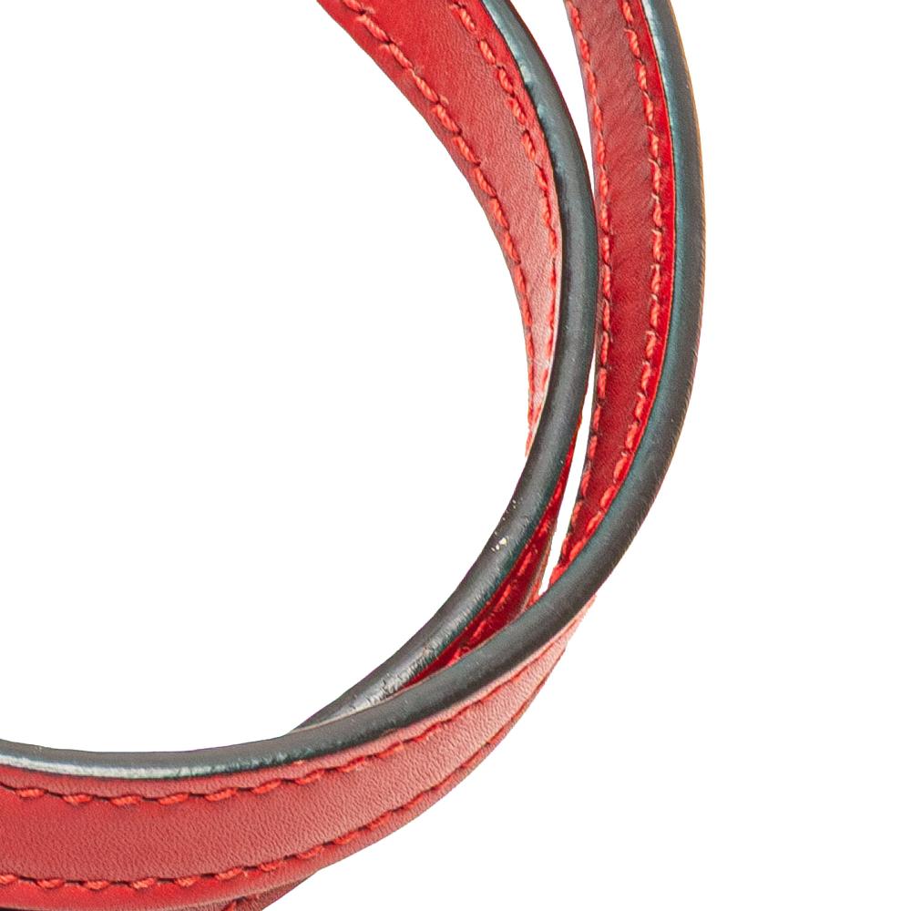 Gucci B Gucci Red Calf Leather Small Diamante Craft Tote Italy