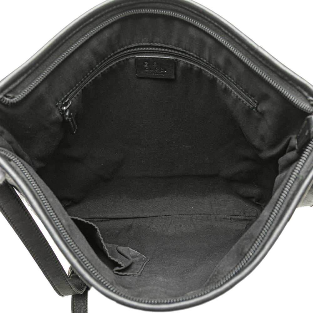 Gucci B Gucci Black Calf Leather Embossed Horsebit Abbey D Ring Crossbody Italy