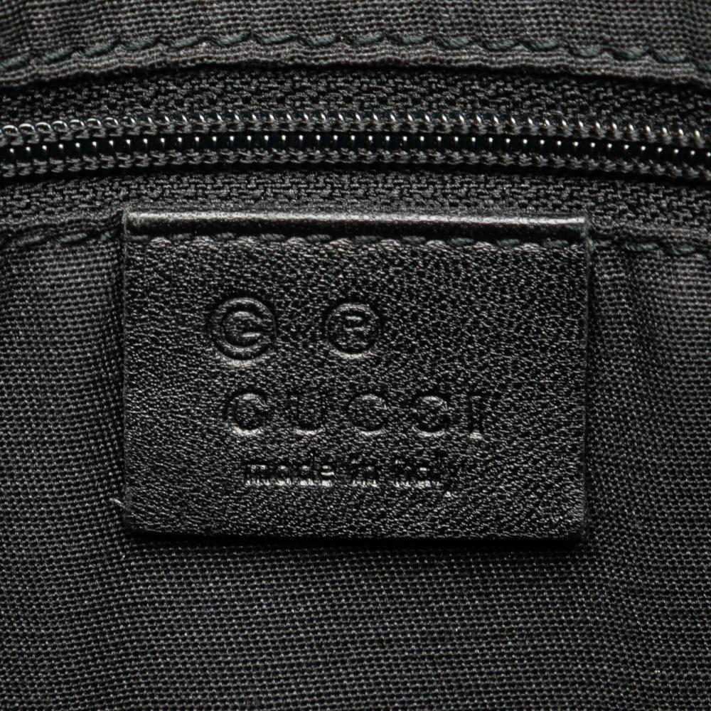 Gucci B Gucci Black Calf Leather Embossed Horsebit Abbey D Ring Crossbody Italy