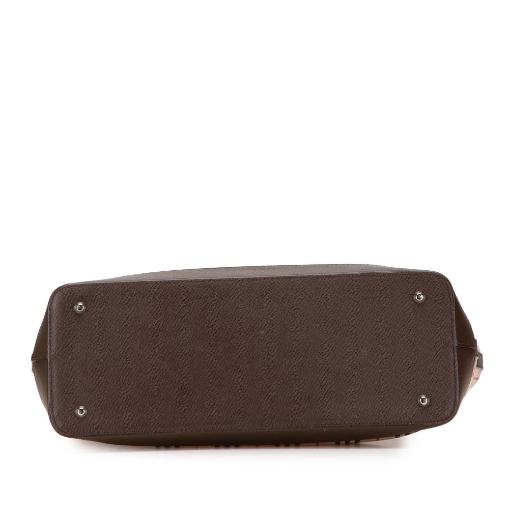 Burberry B Burberry Brown Beige Canvas Fabric House Check Tote United Kingdom