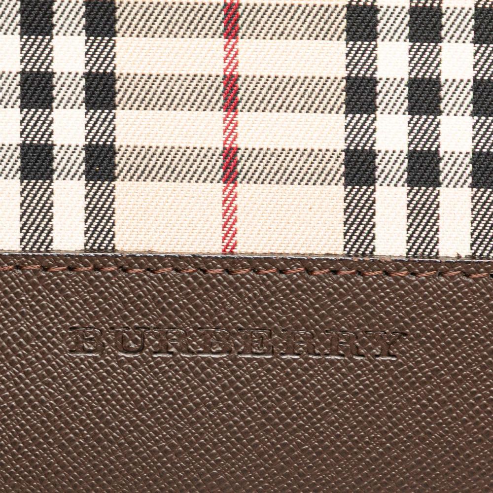 Burberry B Burberry Brown Beige Canvas Fabric House Check Tote United Kingdom