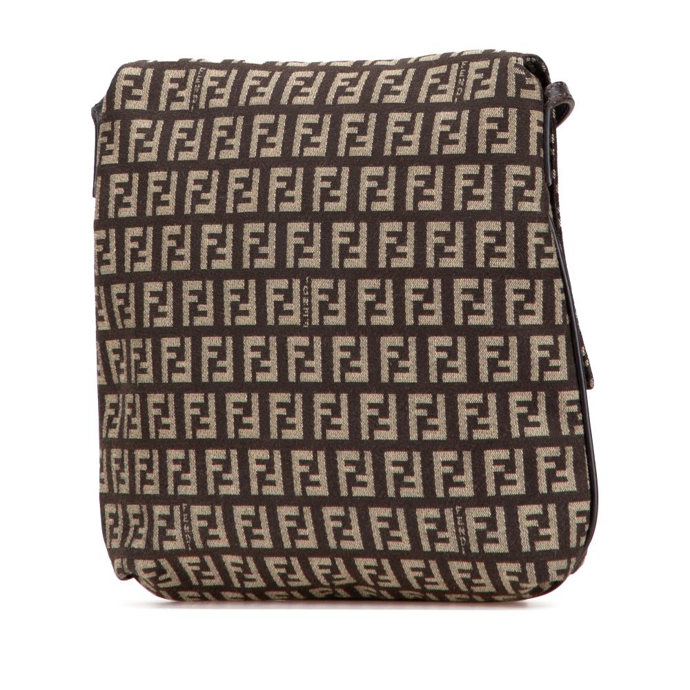 Fendi B Fendi Brown Dark Brown Canvas Fabric Zucchino Crossbody Italy