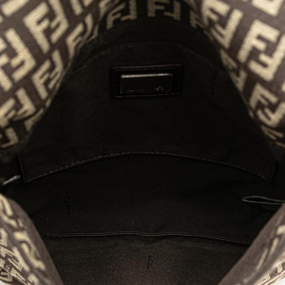 Fendi B Fendi Brown Dark Brown Canvas Fabric Zucchino Crossbody Italy