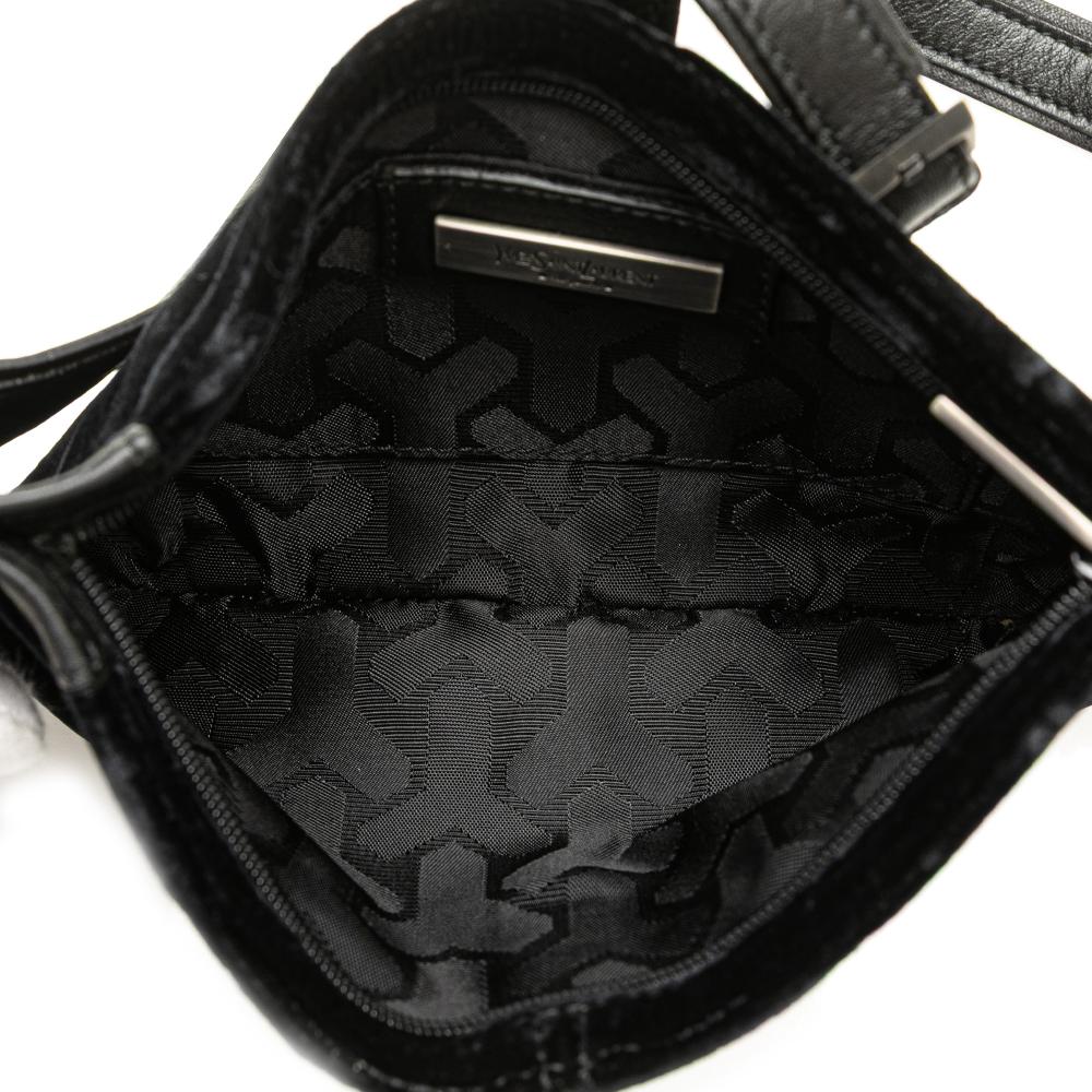 Saint Laurent B Saint Laurent Black Velvet Fabric Shoulder Bag Italy