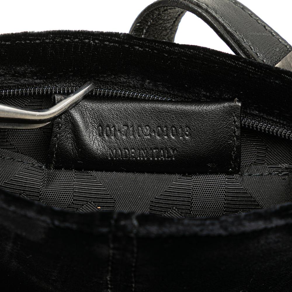 Saint Laurent B Saint Laurent Black Velvet Fabric Shoulder Bag Italy