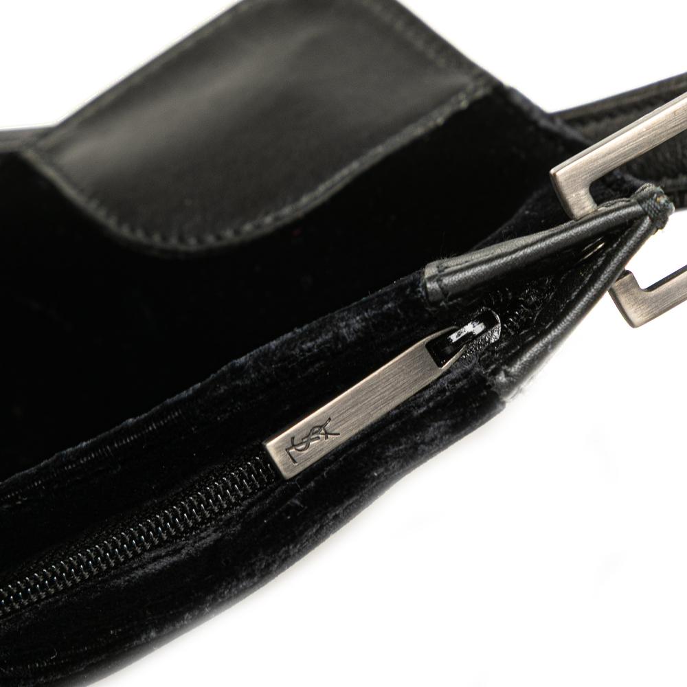 Saint Laurent B Saint Laurent Black Velvet Fabric Shoulder Bag Italy
