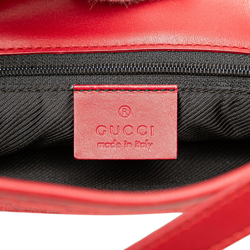 Gucci B Gucci Red Canvas Fabric GG Tote Italy