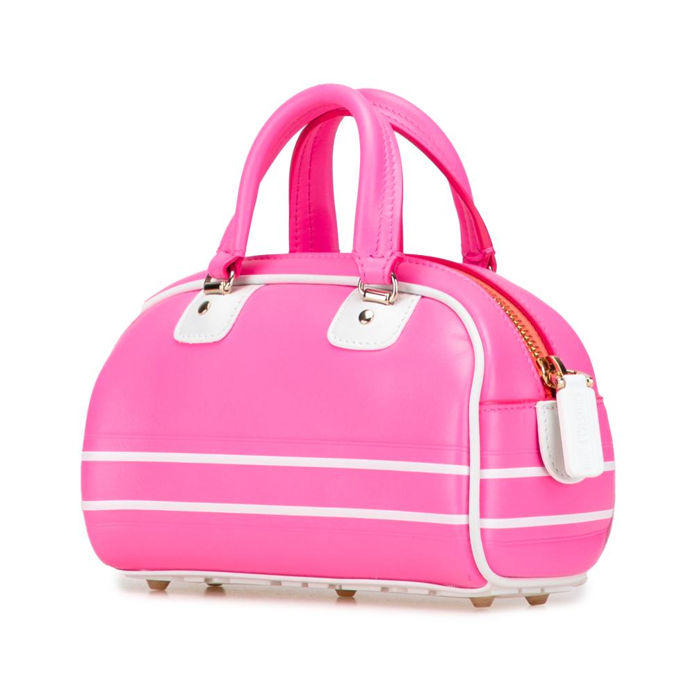Christian Dior AB Dior Pink Hot Pink Calf Leather Micro Dior Vibe Zip Bowling Bag Italy