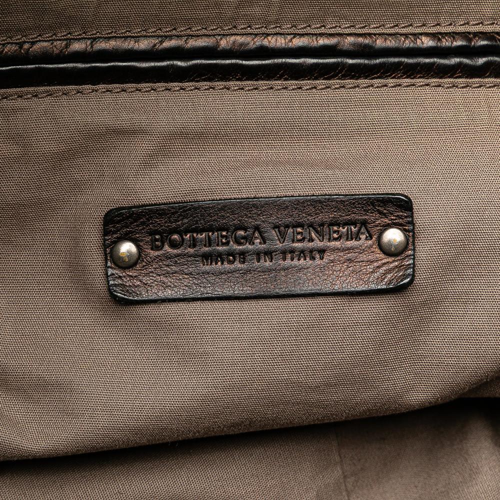 Bottega Veneta B Bottega Veneta Black Nappa Leather Leather Intrecciato Trimmed Nappa Crossbody Italy