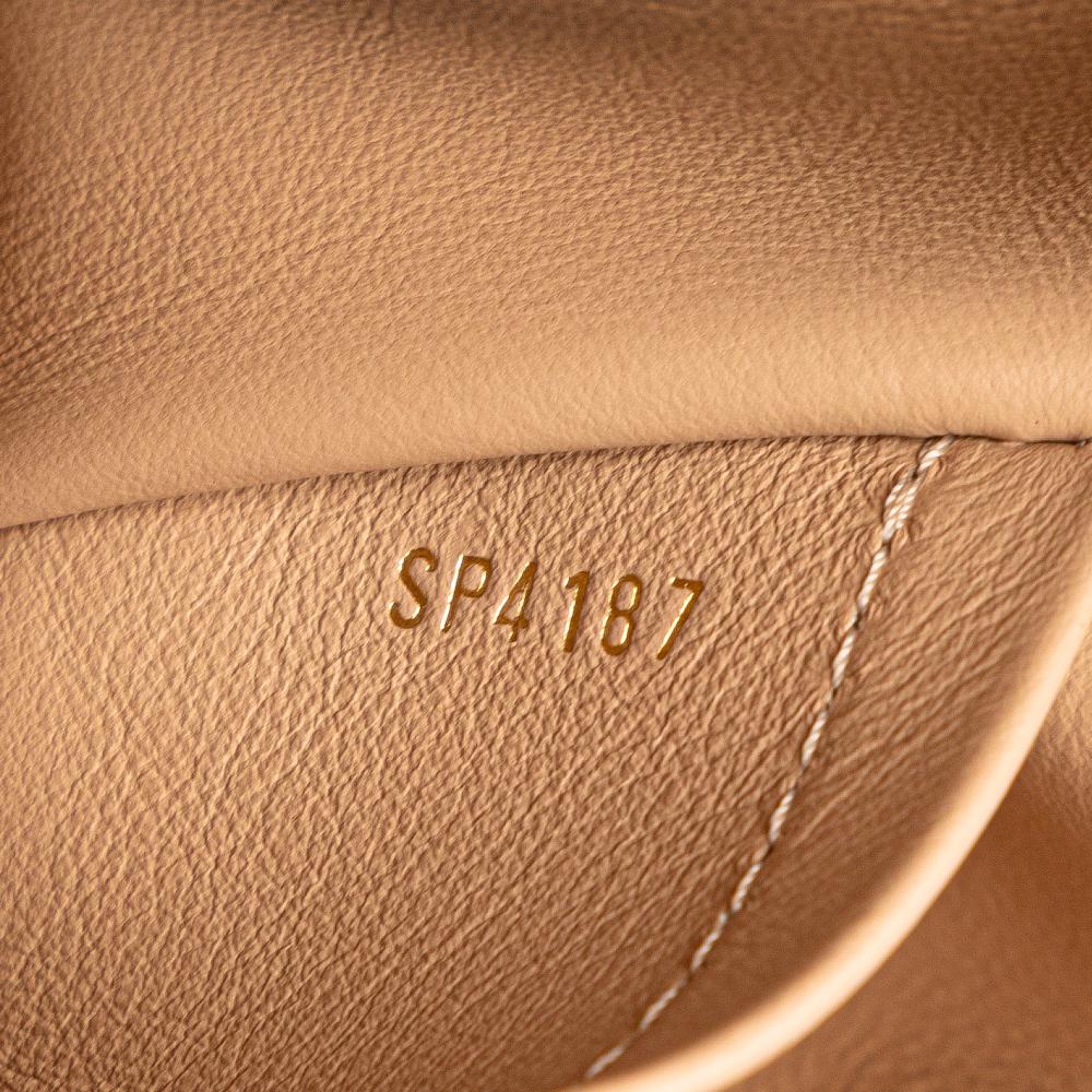 Louis Vuitton B Louis Vuitton Brown Beige Calf Leather Taurillon Studdy Capucines MM France