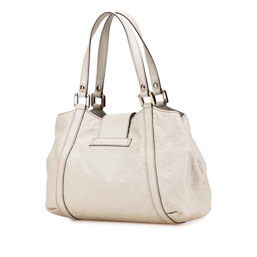 Gucci B Gucci White Calf Leather Guccissima New Ladies Tote Italy