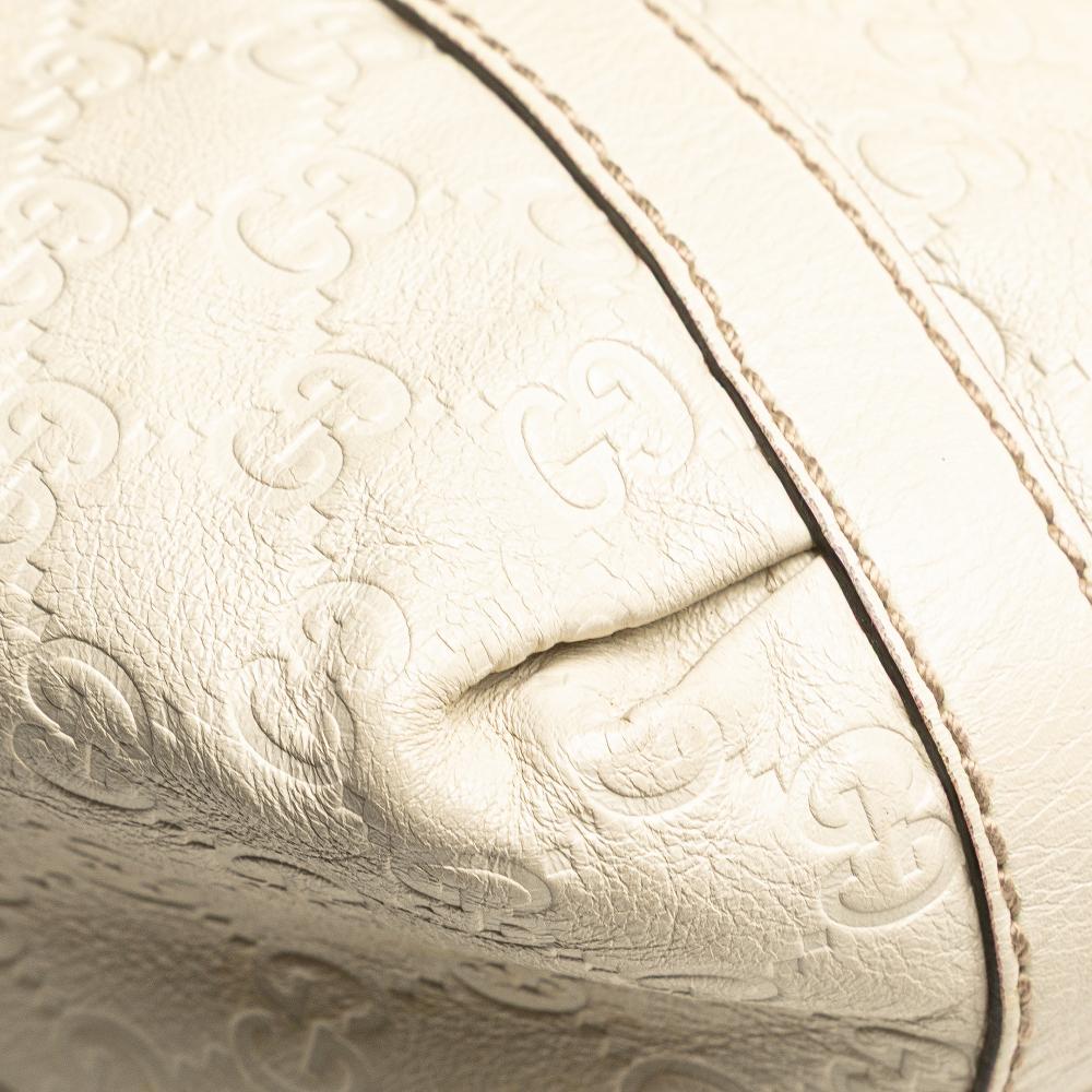 Gucci B Gucci White Calf Leather Guccissima New Ladies Tote Italy