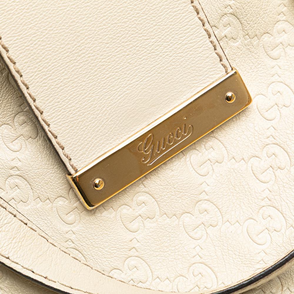 Gucci B Gucci White Calf Leather Guccissima New Ladies Tote Italy