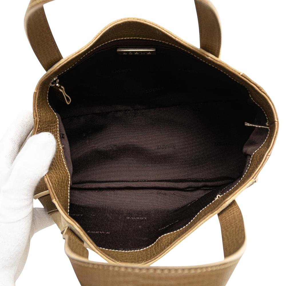 Loewe B LOEWE Brown Beige Suede Leather Handbag Spain