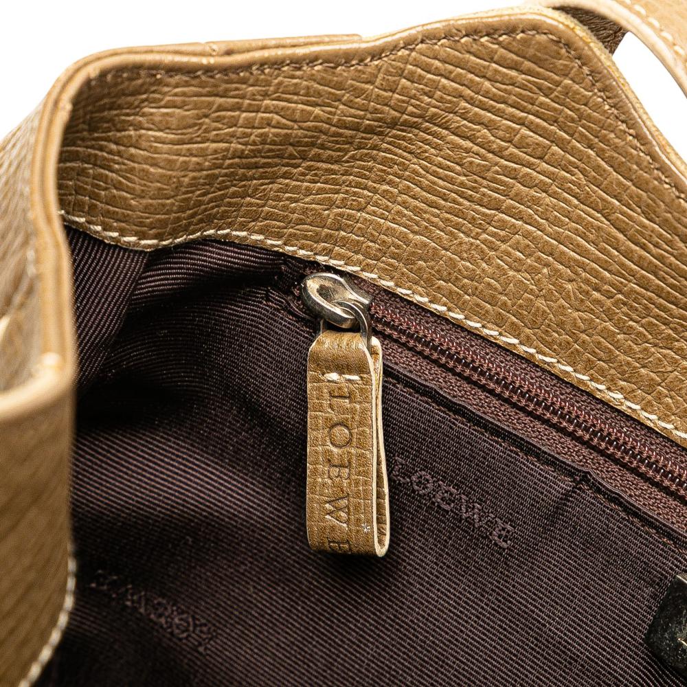 Loewe B LOEWE Brown Beige Suede Leather Handbag Spain
