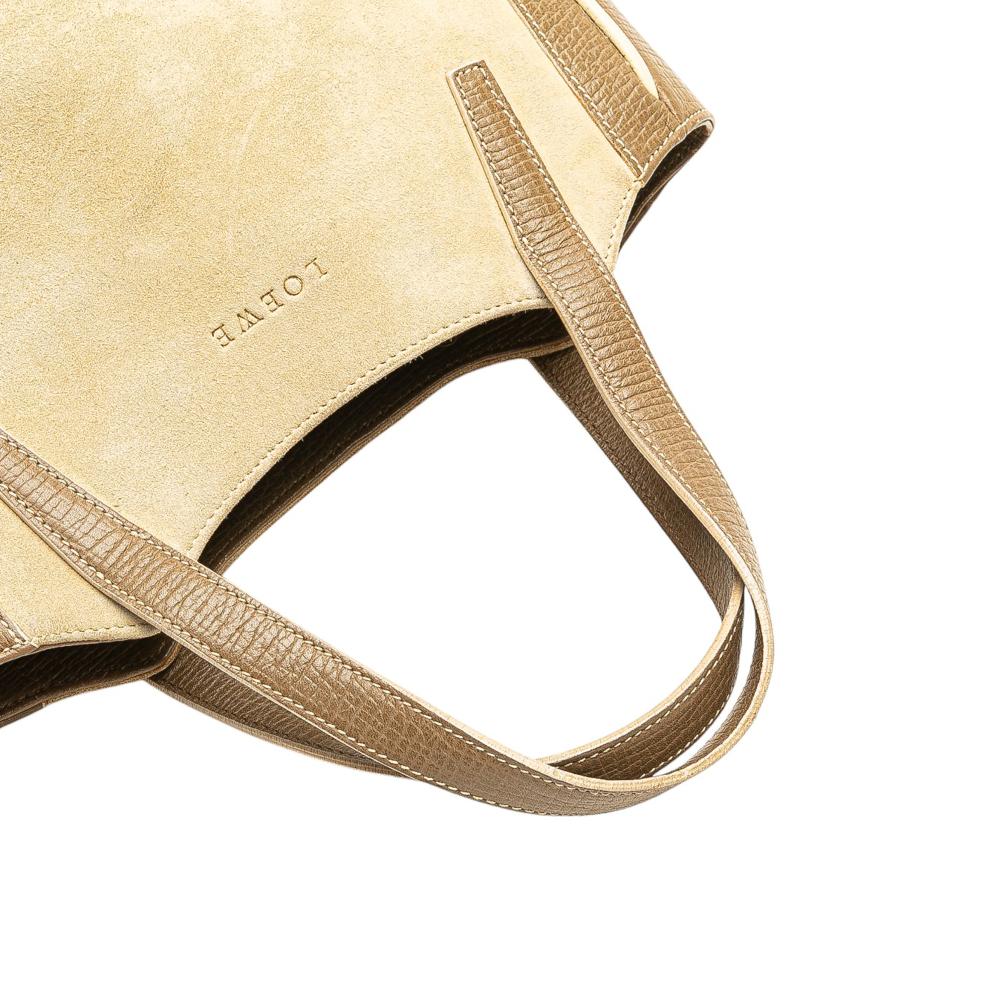 Loewe B LOEWE Brown Beige Suede Leather Handbag Spain
