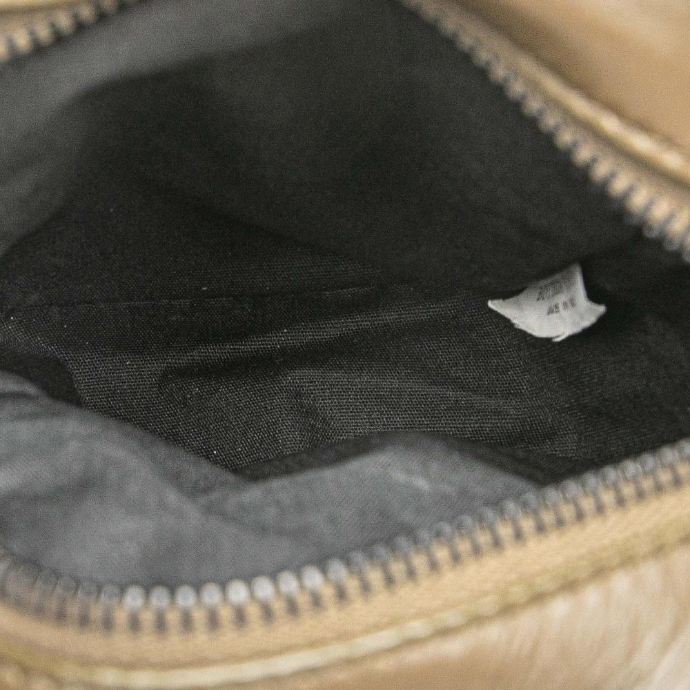 Bottega Veneta B Bottega Veneta Brown Dark Khaki Calf Leather Perforated skin Leggero Crossbody Italy