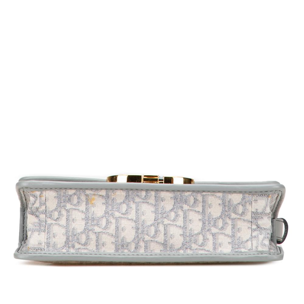 Christian Dior B Dior Gray Canvas Fabric Medium Oblique 30 Montaigne Bag Italy