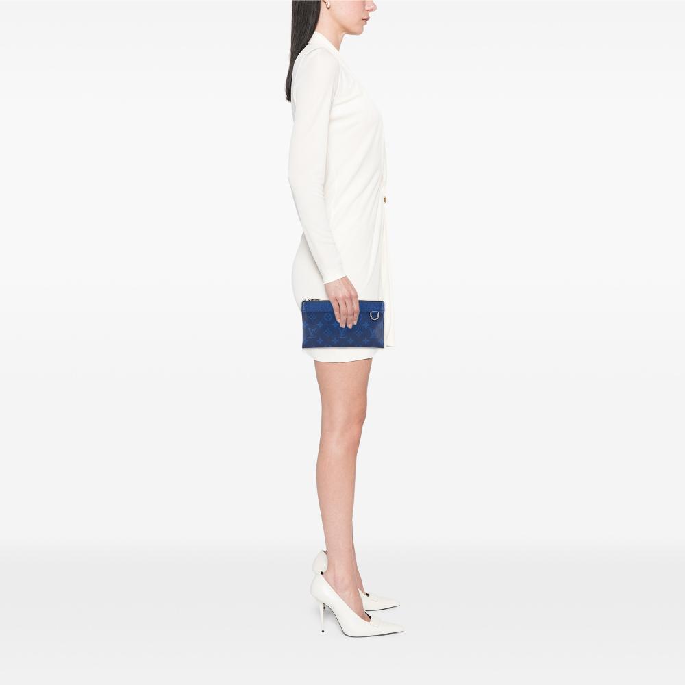 Louis Vuitton AB Louis Vuitton Blue Monogram Canvas Canvas Monogram Taigarama Pochette Discovery PM France