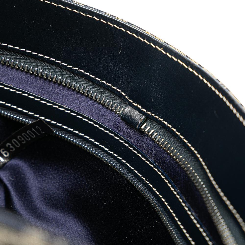 Fendi B Fendi Gray with Blue Canvas Fabric Zucchino Handbag Italy