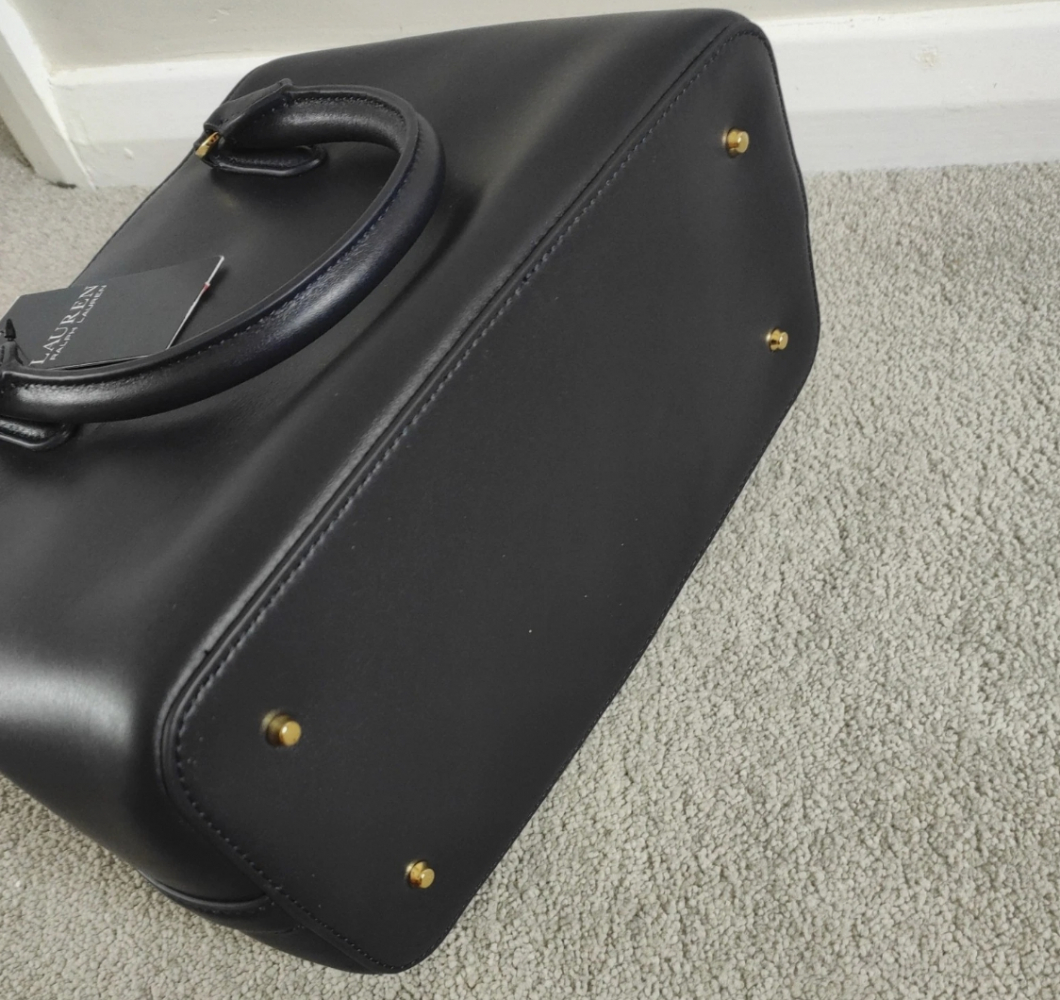 LAUREN Ralph Lauren LEATHER LARGE MARCY SATCHEL - Handtasche - black