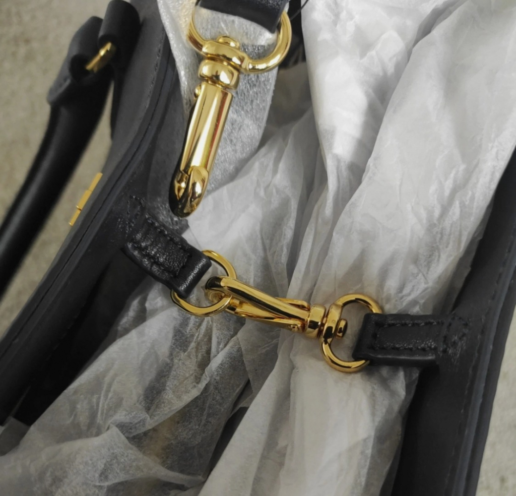 LAUREN Ralph Lauren LEATHER LARGE MARCY SATCHEL - Handtasche - black