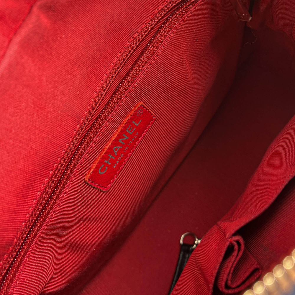 Chanel Gabrielle Chevron Lambskin Leather Shoulder Bag Navy & Black