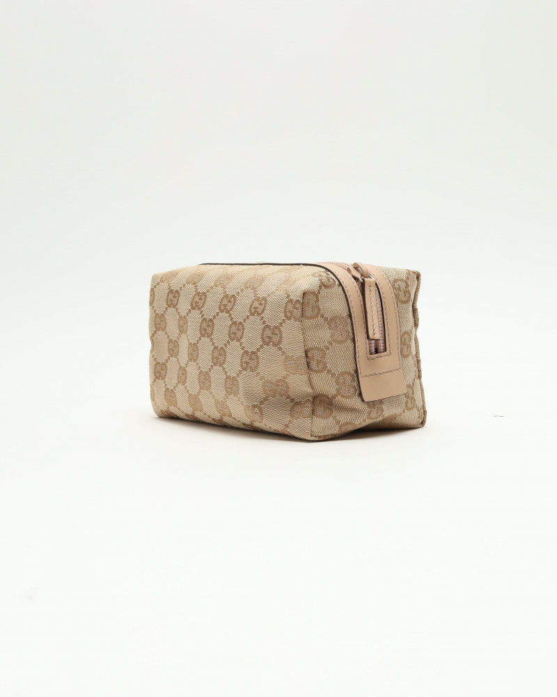 Gucci Canvas and Leather Pouch
