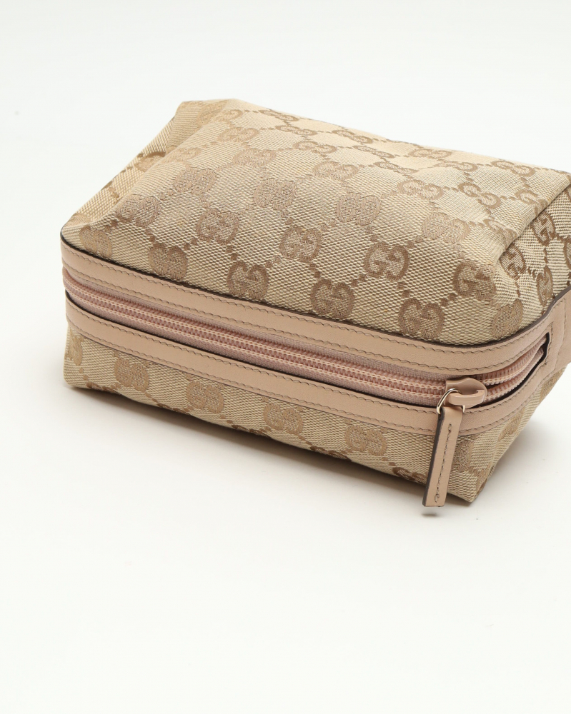 Gucci Canvas and Leather Pouch