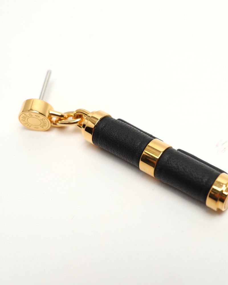 Hermès Leather Charniere Drop Earrings