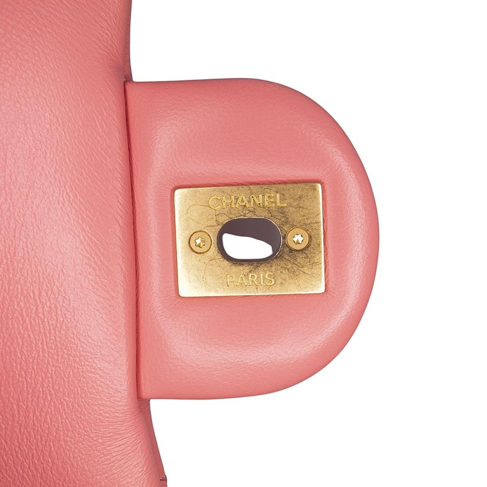Chanel AB Chanel Pink Lambskin Leather Leather Mini Lambskin Pending CC Flap Italy