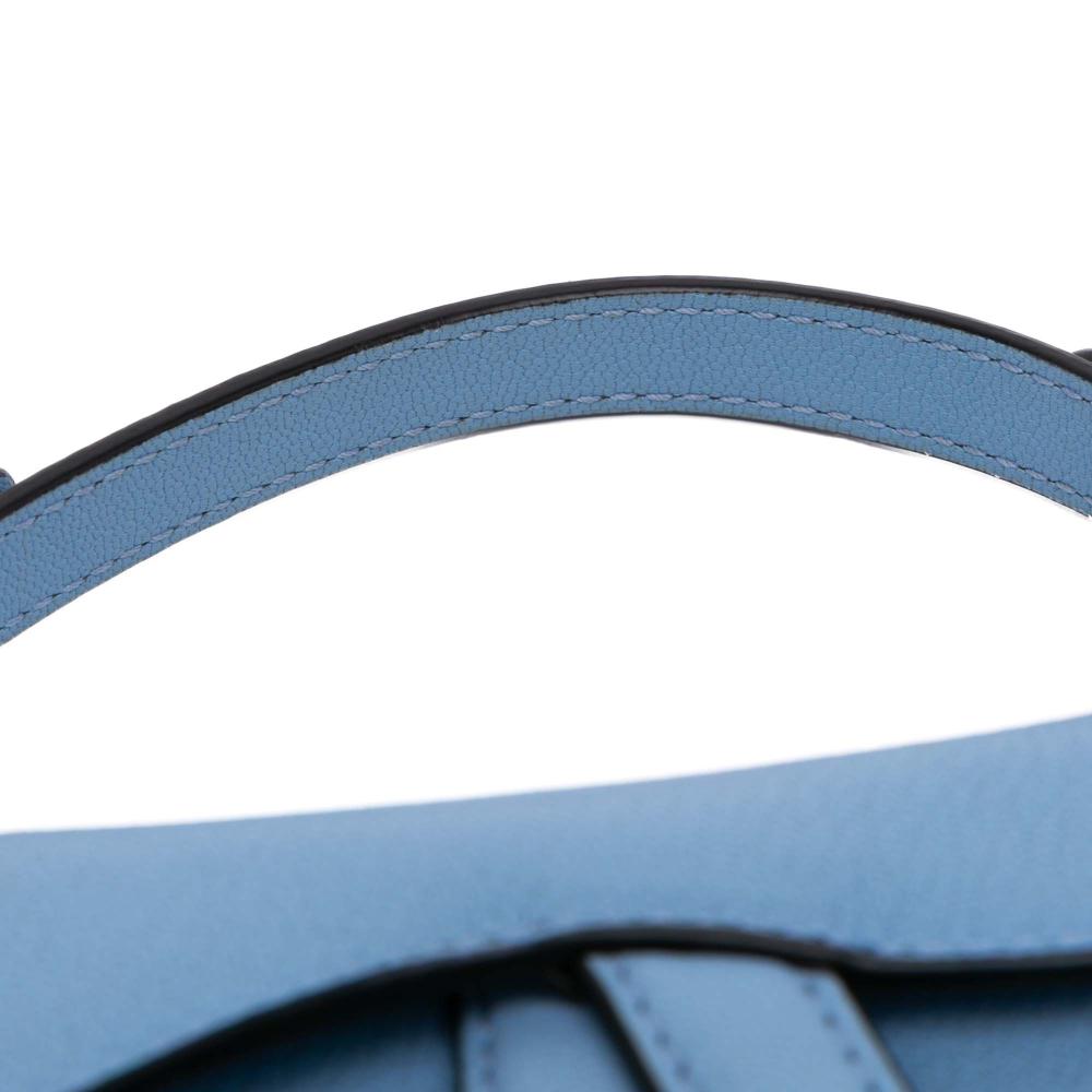 Christian Dior AB Dior Blue Light Blue Goatskin Leather Micro Saddle Bag Italy