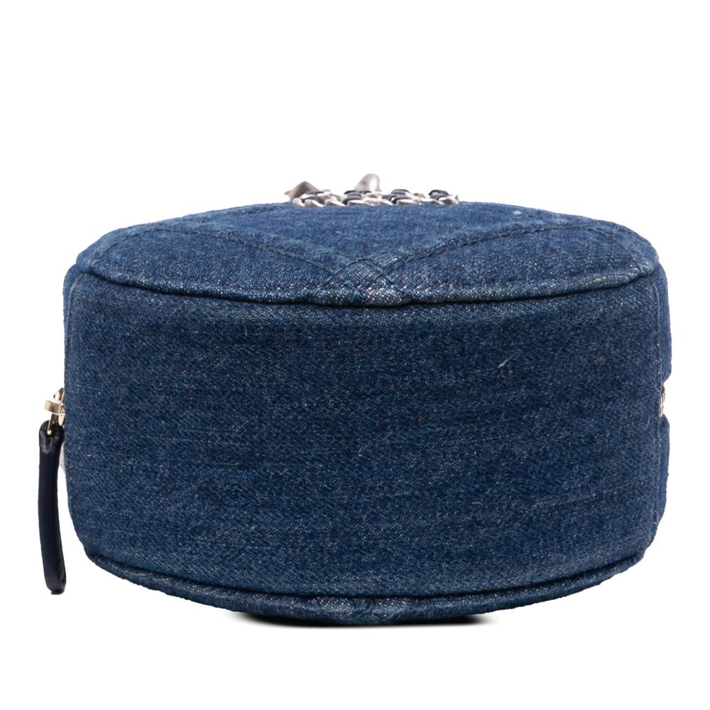 Chanel AB Chanel Blue Denim Denim Fabric 19 Round Clutch with Chain Italy