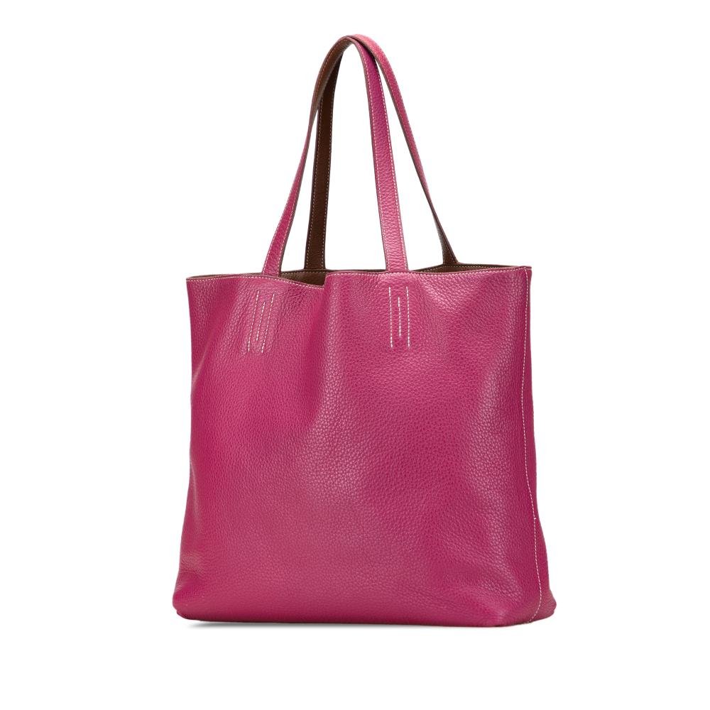 Hermès B Hermès Pink Dark Pink with Brown Calf Leather Clemence Double Sens 36 France