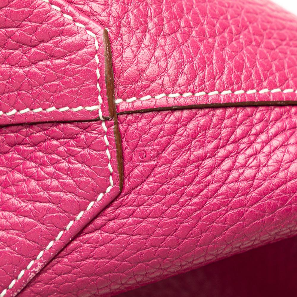 Hermès B Hermès Pink Dark Pink with Brown Calf Leather Clemence Double Sens 36 France